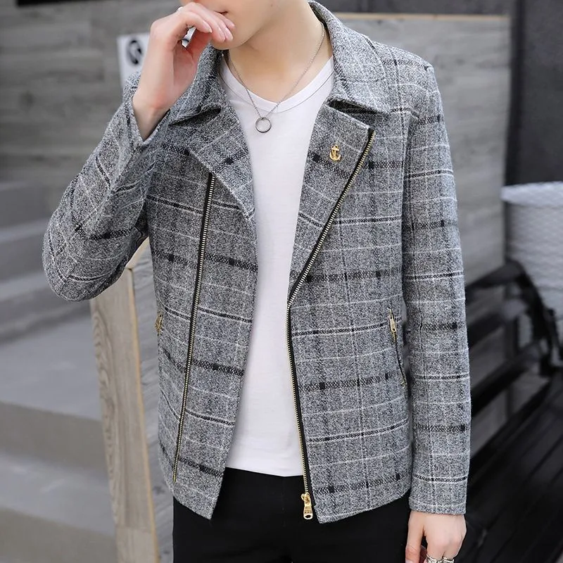 Wool Coat Peacoat - Cappotto Corto da Uomo in Misto