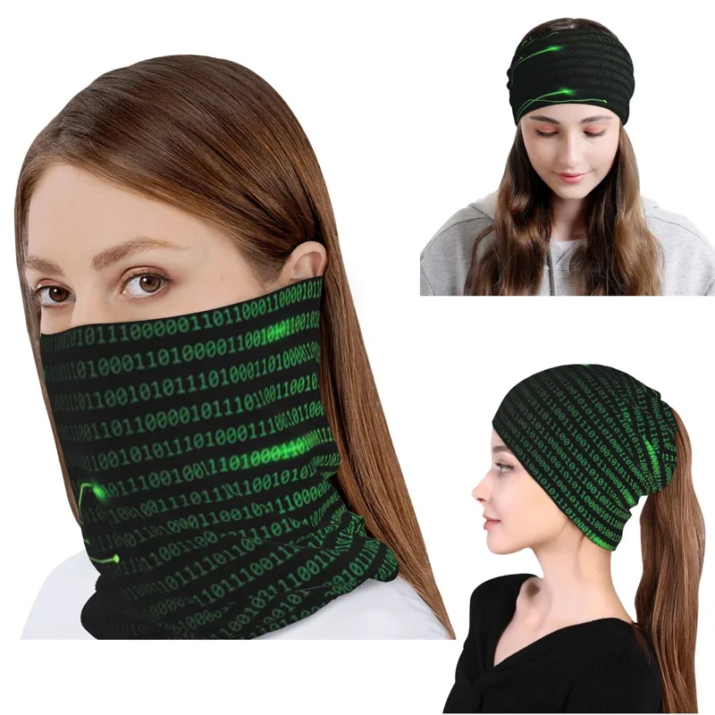 Neck Gaiter Fleece - Coperta con codice binario e bandana