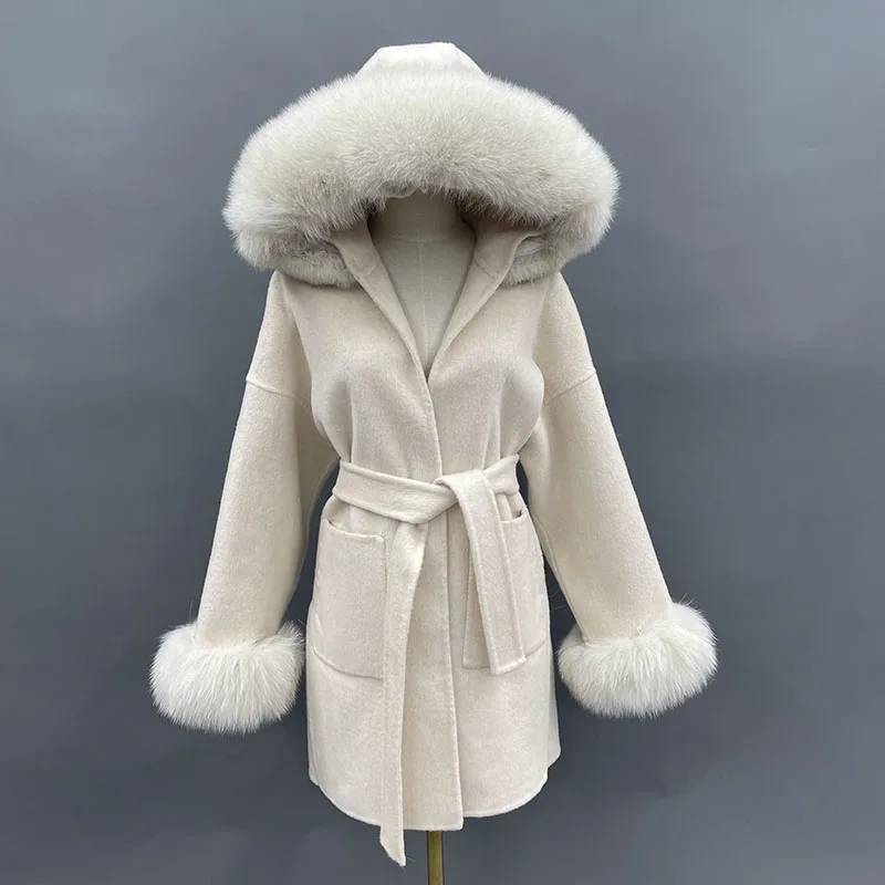 Wool Coat Peacoat - MISSJANEFUR Cappotto di lana con polsino