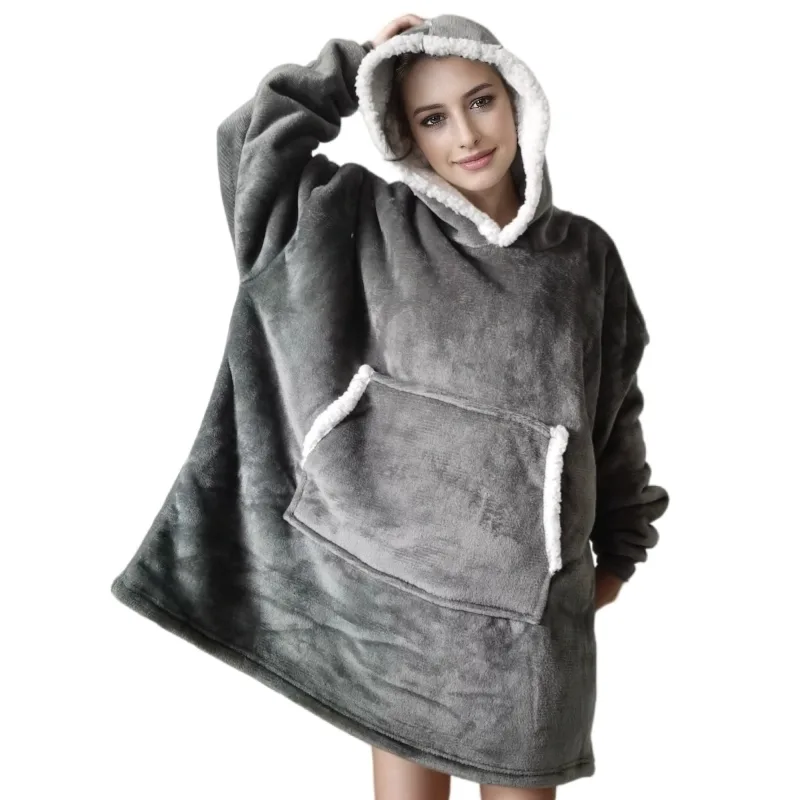Sherpa Hoodie Fleece - Indossabile per adulti super morbida flanella