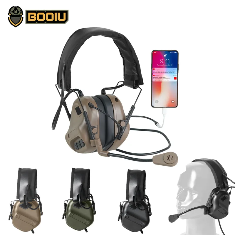 Earmuffs Foldable - BOOIU Cuffie da tiro elettroniche tattiche