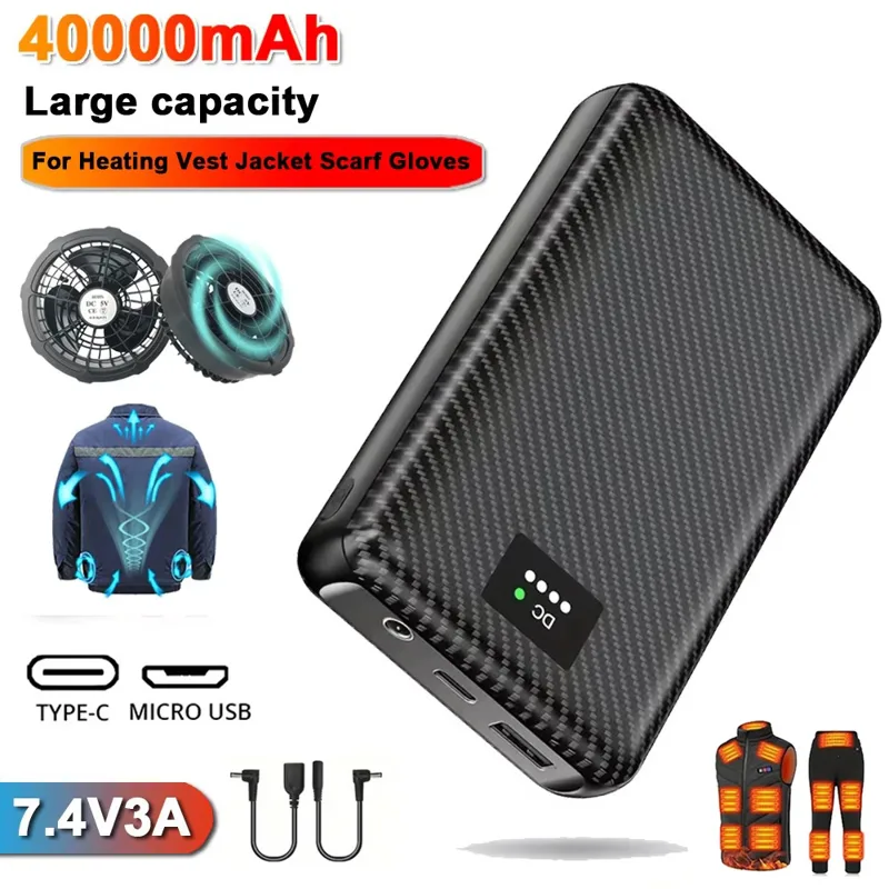 Heated Vest Battery - Ranwomen 30000/40000mAh Powerbank per giacca gilet