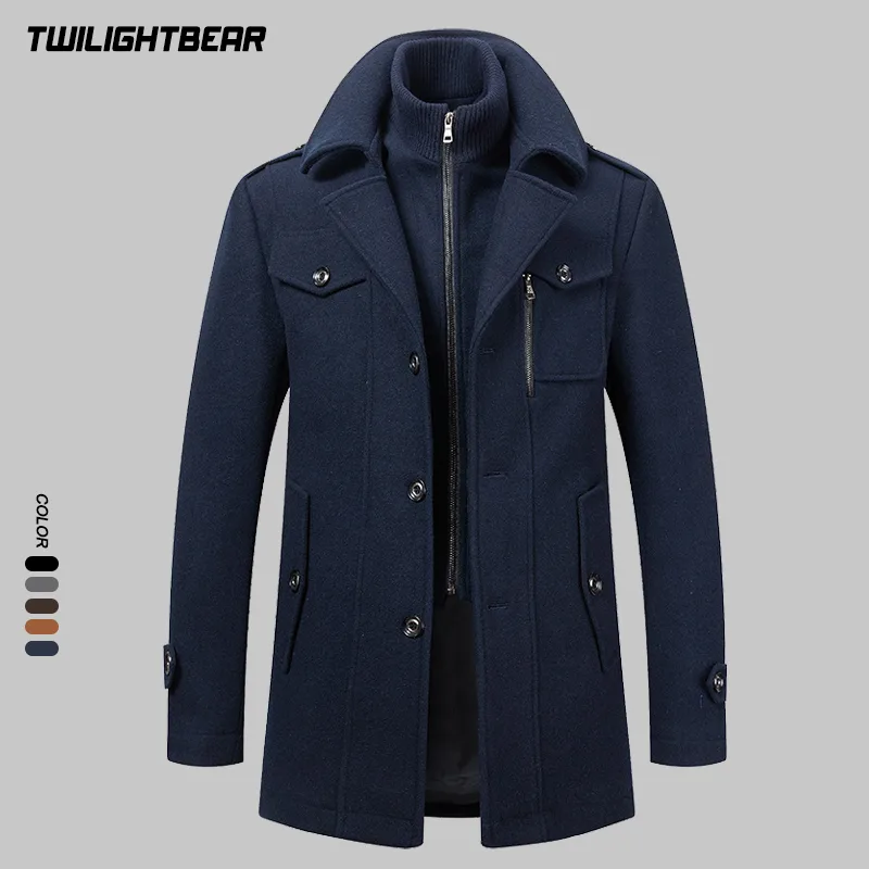 Wool Coat Peacoat - Cappotto Invernale da Uomo in Lana