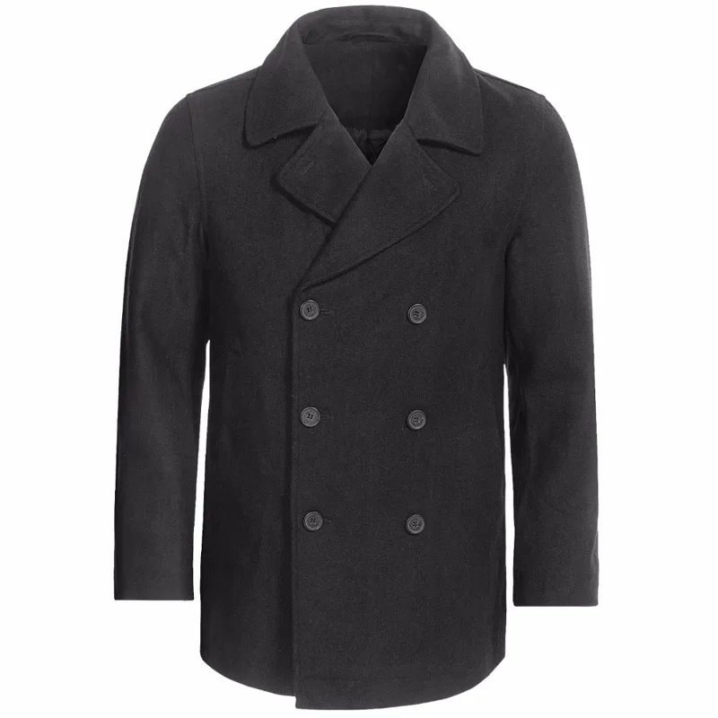 Wool Coat Peacoat - Custom Made Carbone grigio Pea Coat