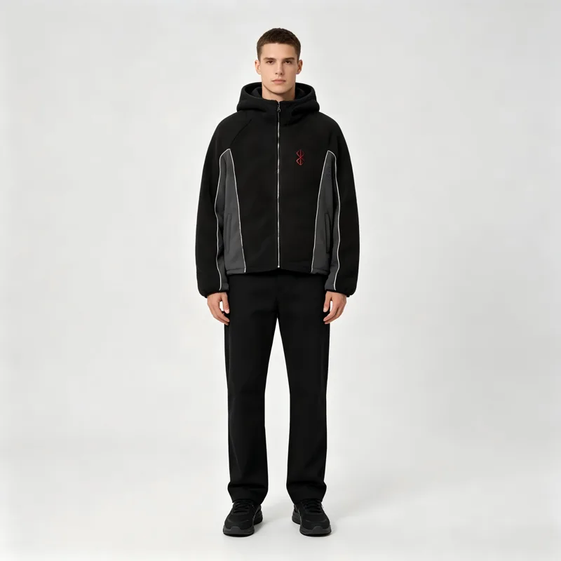 Sherpa Hoodie Fleece - Giacca con cappuccio unisex in pile