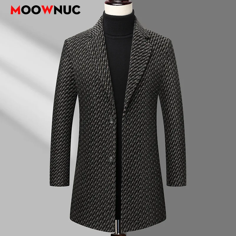 Wool Coat Peacoat - Cappotto lungo da uomo Giacca di