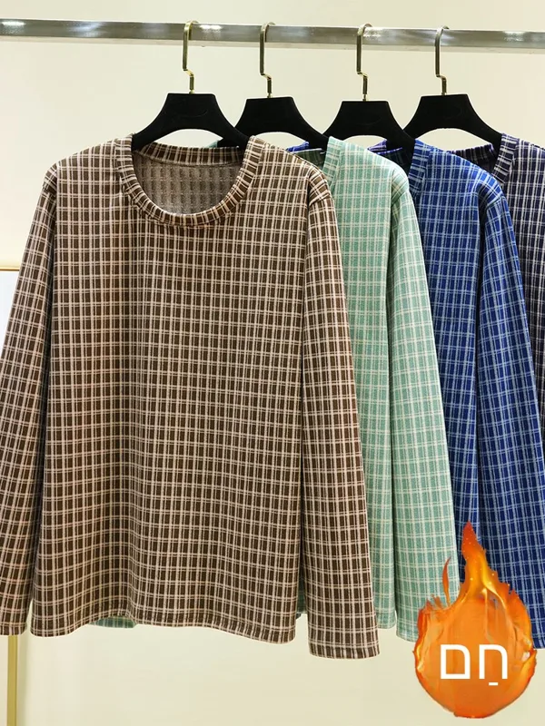 Flannel Shirt Lined - Maglia da notte invernale da uomo