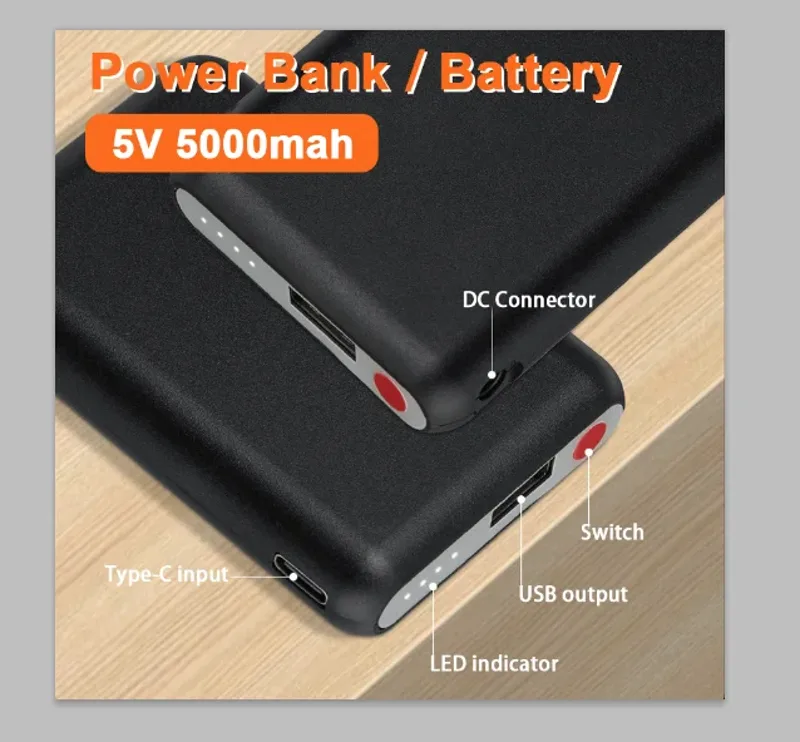 Heated Vest Battery - Guanti riscaldati Power Bank 5V 5000mAh