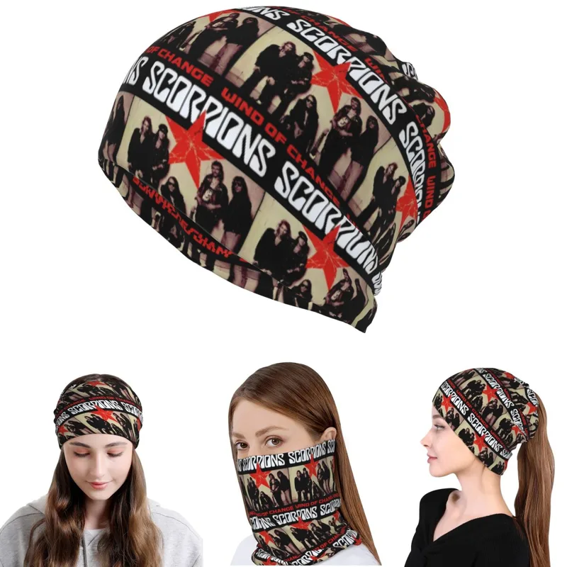 Knit Beanie Hat Warm - Scorpions Band Rock Bandana Copricollo Sciarpa
