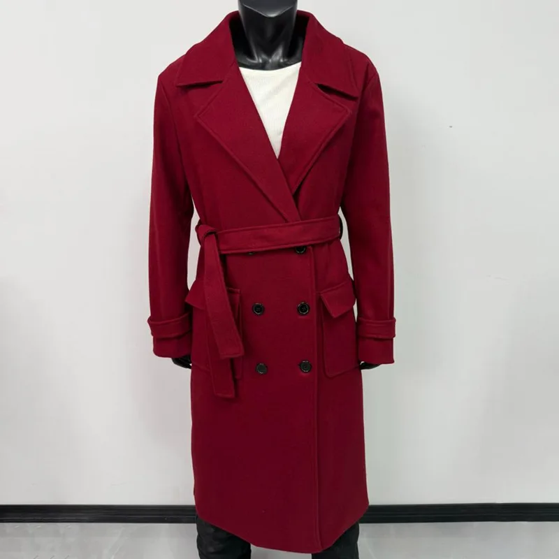 Wool Coat Peacoat - Cappotto da Donna, Trench Doppiopetto con