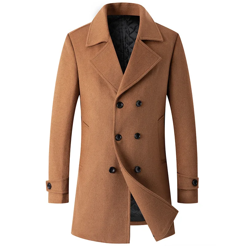 Wool Coat Peacoat - Cappotto doppiopetto uomo giacca di lana