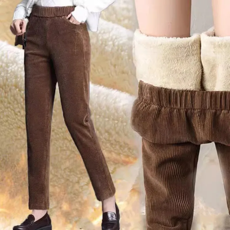 Corduroy Pant Warm - 1 pz donna autunno inverno peluche