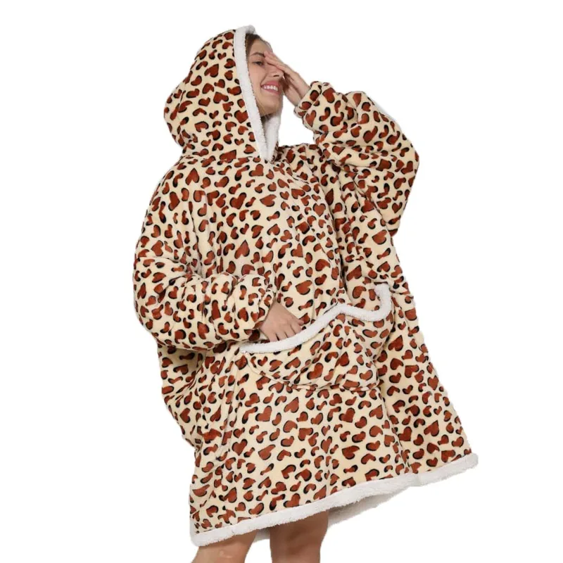 Coperta con cappuccio pigra ov - Sherpa Hoodie Fleece recensione e prezzo