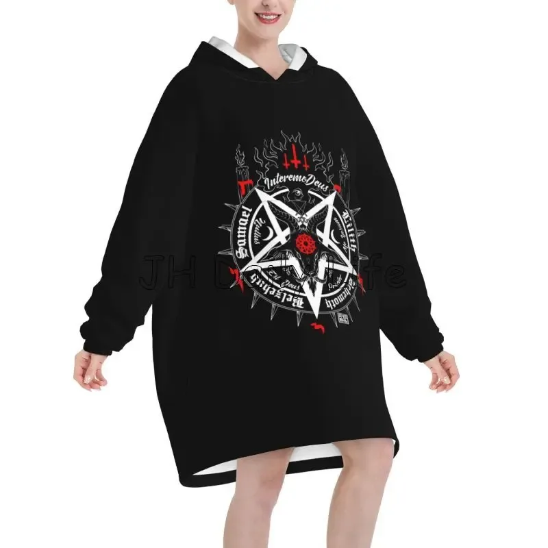 Nero Satana Teschio Testa Mort - Sherpa Hoodie Fleece recensione e prezzo