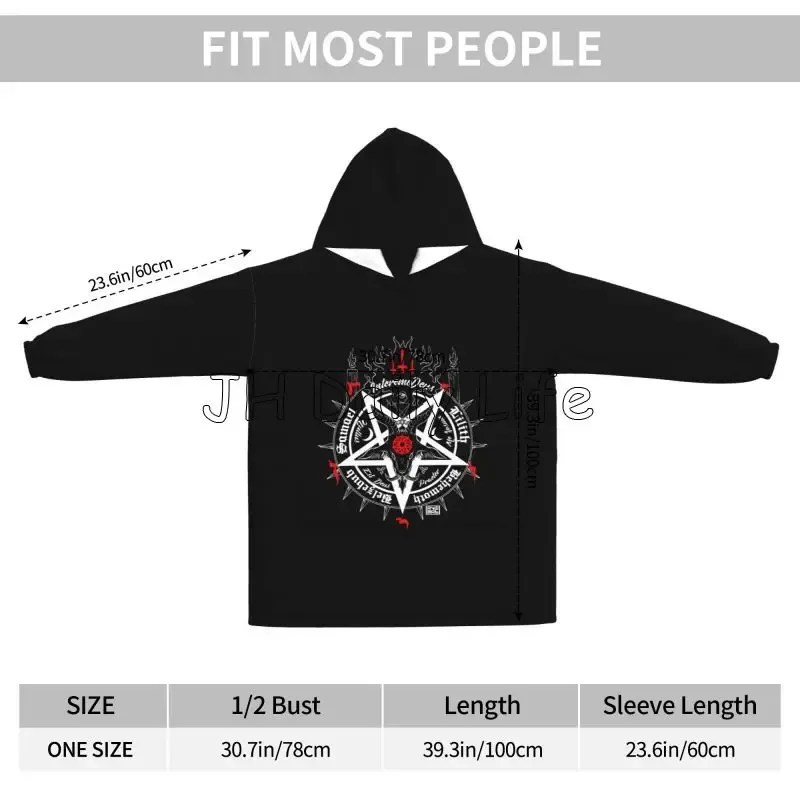 Nero Satana Teschio Testa Mort - Sherpa Hoodie Fleece recensione e prezzo