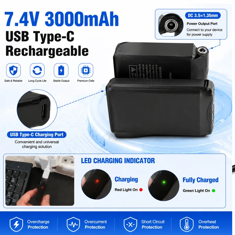 Batteria al litio 7.4V 3000mAh - Heated Vest Battery recensione e prezzo