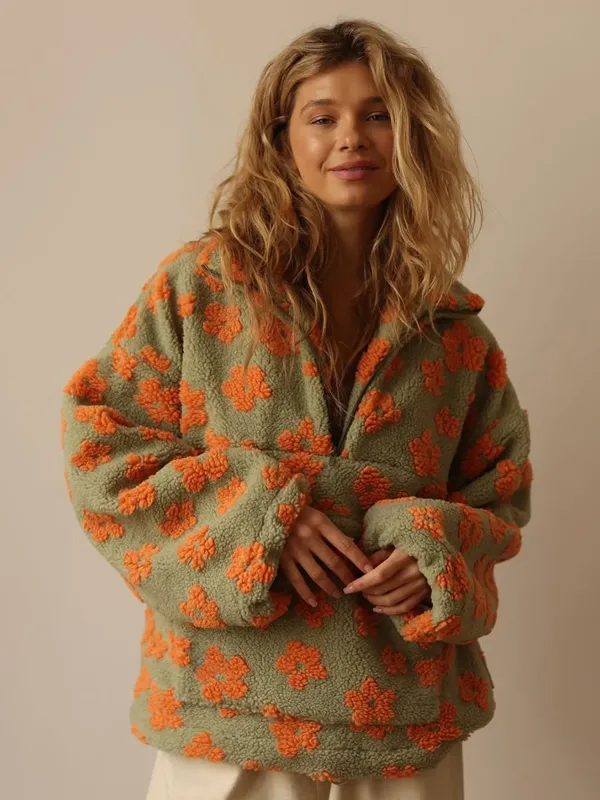 Pullover floreale Sherpa da do - Sherpa Hoodie Fleece recensione e prezzo