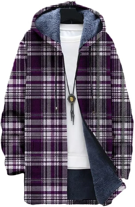 Cardigan scozzese da uomo con  - Sherpa Hoodie Fleece recensione e prezzo