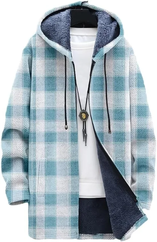 Cardigan scozzese da uomo con  - Sherpa Hoodie Fleece recensione e prezzo