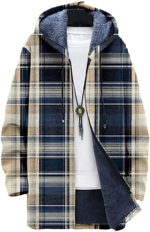 Cardigan scozzese da uomo con  - Sherpa Hoodie Fleece recensione e prezzo