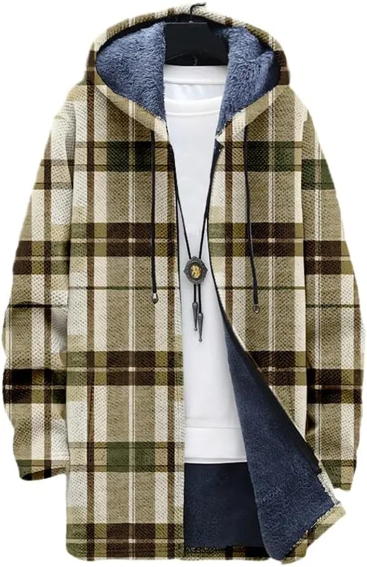Cardigan scozzese da uomo con  - Sherpa Hoodie Fleece recensione e prezzo