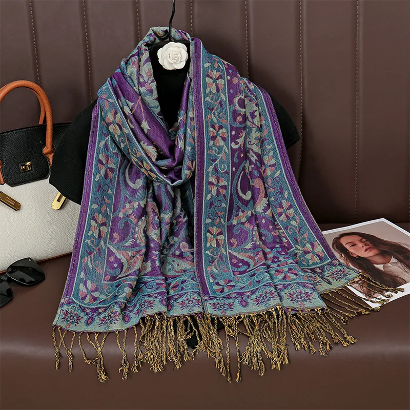 Sciarpa jacquard retrò da donn - Cashmere Pashmina Wrap recensione e prezzo